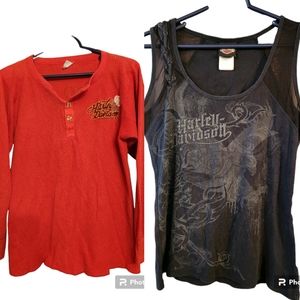 2 Harley Davidson shirts size lg